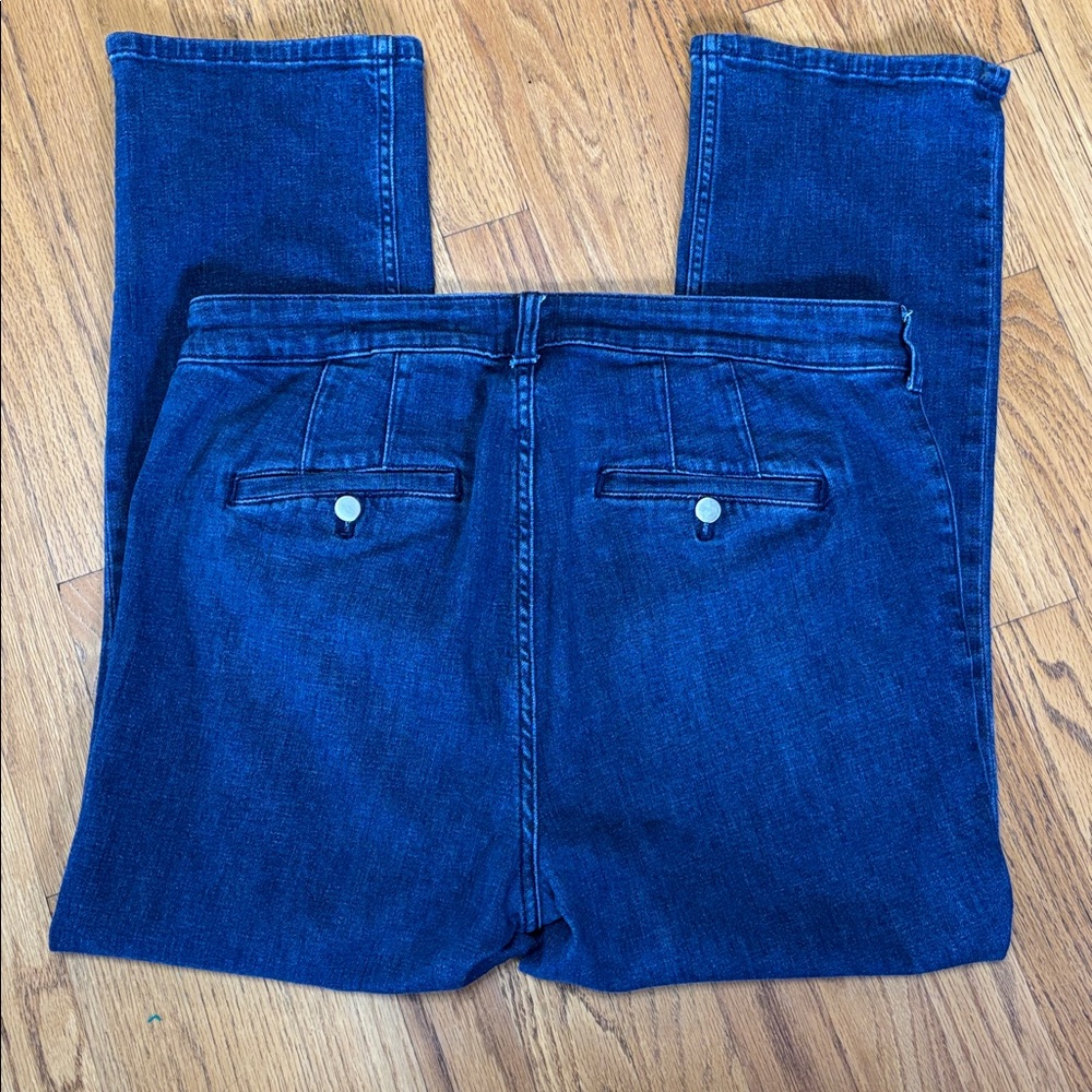Maeve Anthropologie Dark Wash Stretch Jeans High-Rise Straight Leg Women Size 32 - Picture 6 of 16